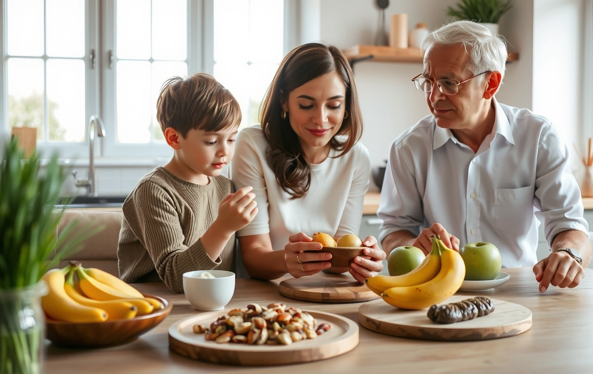 Generationen beim gemeinsamen gesunden Snacking